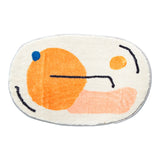 Tapis de Bain Ovale Épais Illustration Abstraite – Salle de Bain 9