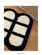 Tapis de Bain Forme Géométrique Grille Noir & Blanc – Salle de Bain & WC 9