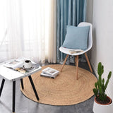 Tapis Rond Rotin Naturel – Tressé Jute Khaki | Salon Table Basse 3