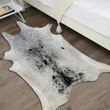 Tapis Forme Irrégulière Peau de Vache Noir & Blanc – Salon & Bureau 12
