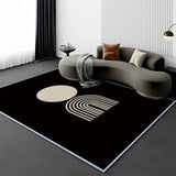 Tapis Rectangulaire Velours Cristal Abstrait Noir & Blanc – Salon 4