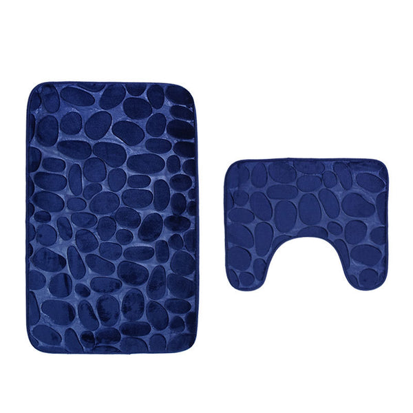 Set 2 Pièces Tapis de Bain Galets Antidérapant – Salle de Bain & WC