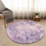 Tapis Rond Shaggy Poil Long – Fausse Fourrure Multicolore 8