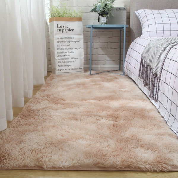 Tapis Rectangulaire Shaggy Tie-Dye Multicolore Ultra Doux – Chambre & Salon