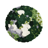 Tapis Rond Laine Mélangée Mousse Forêt Fait Main – Vert Naturel 4