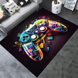 Tapis Gaming Floqué Manette Néon Chambre Ado Gamer Noir 7
