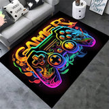 Tapis Gaming Floqué Manette Néon Chambre Ado Gamer Noir 9
