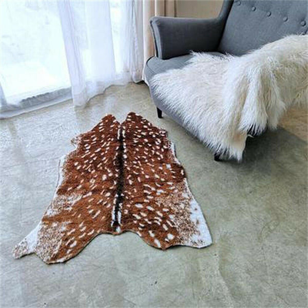 Tapis Forme Peau de Bête Imitation Cerf Taches Naturelles – Salon & Bureau