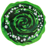 Tapis Rond Vert Mousse Spirale Touffu – Chambre & Salle de Bain 2