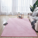 Tapis Rectangle Uni Velours Corail Doux – Salon & Chambre 5