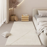 Tapis Chambre Minimaliste Rayures Géométriques Beige Doux 8