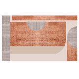 Tapis Multicolore Nordique – Motif Géométrique Abstrait Terracotta | Salon Chambre 2