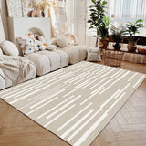 Tapis Rectangulaire Luxe Crème Texturé Multi-designs – Salon 11