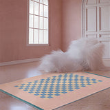 Tapis Damier Rose & Blanc – Style Moderne Doux | Salon Chambre 1