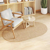 Tapis Tressé PP Naturel Intérieur Extérieur Style Jute Beige 10