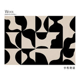 Tapis Rectangulaire Laine Géométrique Noir & Blanc – Salon & Salle à Manger 2