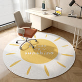 Tapis Rond Velours Cristal Motif Abstrait – Salon & Bureau 18