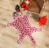 Tapis Forme Ours Imprimé Léopard Rose – Chambre Enfant 2