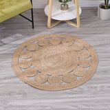 Tapis Rond Tressé Main Jute Naturel Festonné – Salon & Entrée 7