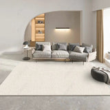 Tapis Salon Grand Format Crème Uni Texturé Style Japonais 4
