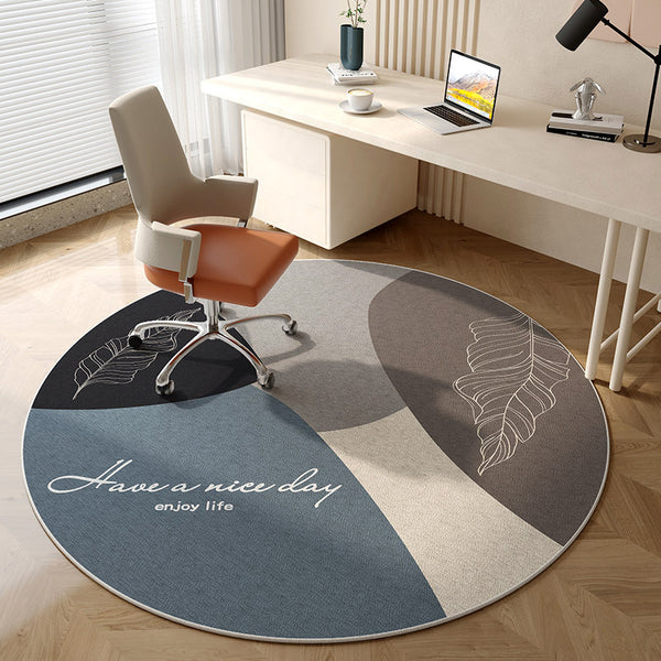 Tapis Rond Velours Cristal Motif Abstrait – Salon & Bureau