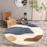 Tapis Rond Abstrait Coloré Style Bohème – Salon & Chambre 1