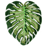 Tapis Forme Feuille Monstera Tropical Vert – Salon & Chambre 3
