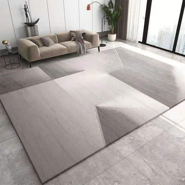 Tapis Rectangulaire Gris – Style Européen Épuré | Salon Table Basse