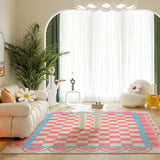 Tapis Rectangulaire Imitation Cachemire Motif Nuages & Damier – Salon & Chambre 3