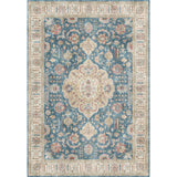 Tapis Persan Médaillon Floral – Rouge, Bleu & Gris – Salon & Bureau 3