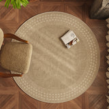Tapis Rond Tressé – Texture Naturelle Beige & Brun | Salon Table Basse 10