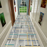 Tapis Couloir Runner Arabesque Noir Blanc Style Européen 6