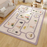 Tapis Enfant Circuit Voitures Ville Imitation Cachemire Grand Format 6