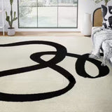 Tapis Rectangulaire Calligraphie Abstraite Façon Cachemire – Salon 1