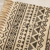 Tapis Rectangulaire Coton Tissé Motif Kilim Franges – Entrée & Salon 2