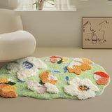 Tapis Touffeté Fleurs Relief Coloré Fond Crème Chambre Fille 3