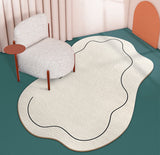 Tapis Forme Nuage Irrégulière Cachemire Crème – Salon & Chambre 5