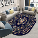 Tapis Ovale Floral Persan Rétro Velours Cristal Salon Luxe 4
