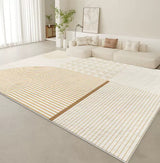 Tapis Rectangulaire Luxe Crème Bordure Élégante – Salon 4