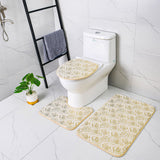 Set 3 Pièces Salle de Bain Motif Doré – Tapis WC, Bain & Contour 4