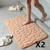 Tapis Mémoire de Forme Salle de Bain – Motif Galets 3D Absorbant | Douche 4