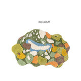 Tapis Irrégulier Nature – Motif Feuilles d'Automne & Fleurs | Salon Chambre 8