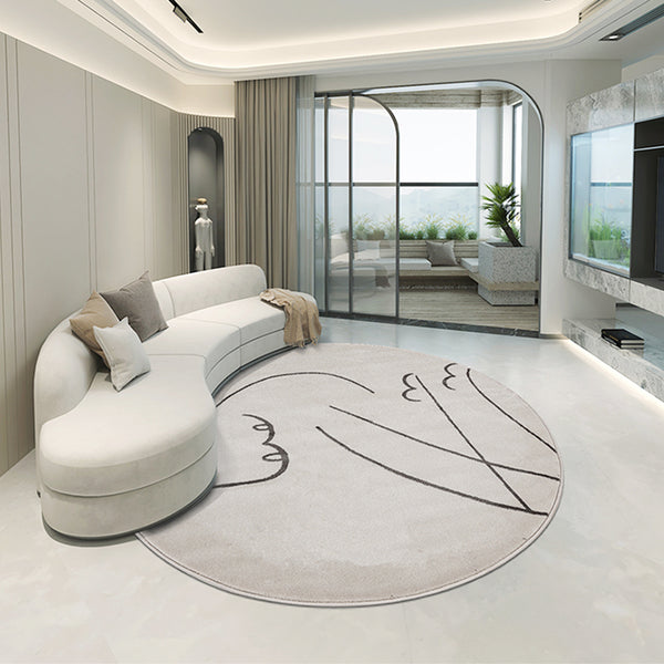 Tapis Rond Noir et Blanc Motifs Géométriques Zèbre et Graphiques