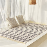Tapis Rectangulaire Coton Géométrique Franges – Salon & Chambre 5