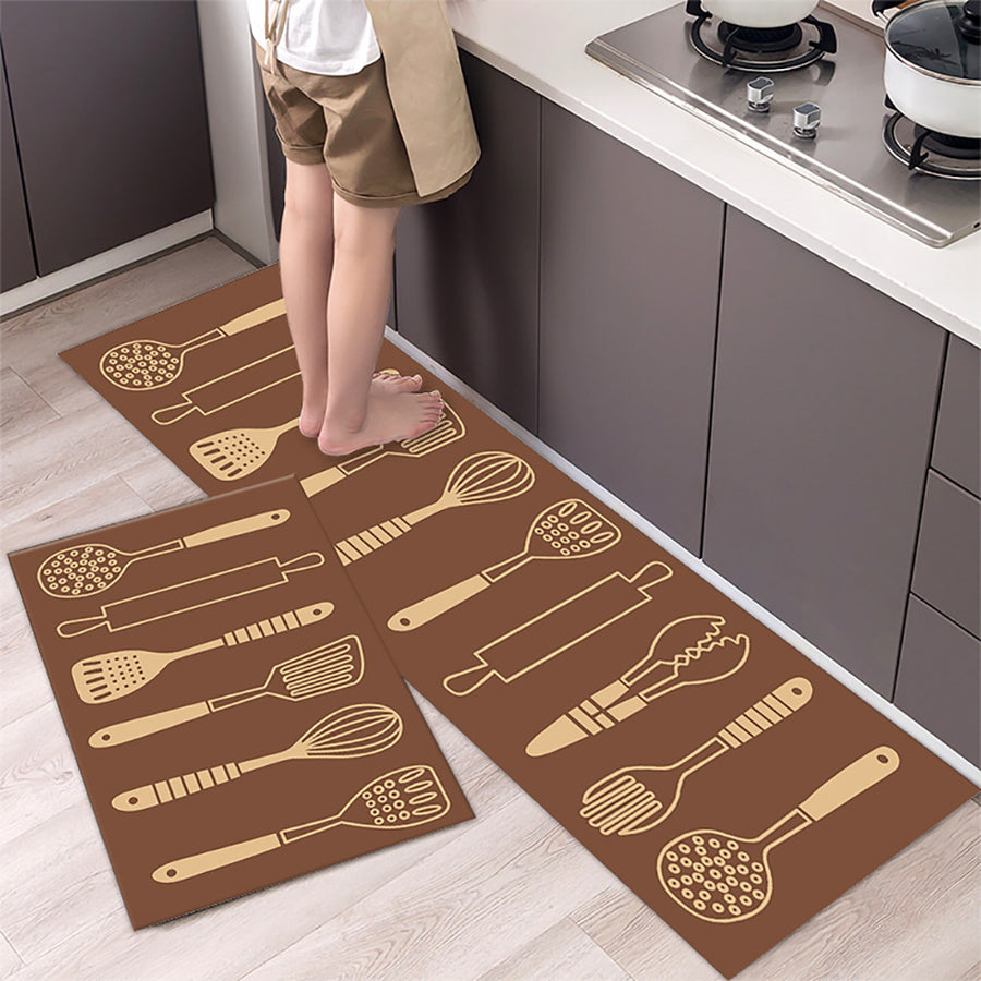 Tapis Runner Cuisine Motif Coffee & Ustensiles – Cuisine & Couloir — Tapinna®