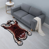 Tapis Forme Tigre – Motif Animal Peau Léopard Rouge & Marron | Chambre Salon 2