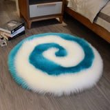 Tapis Rond Shaggy Spirale Bicolore – Chambre & Salon 9