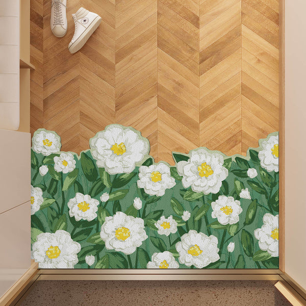 Tapis Découpable Fleurs Rouges & Blanches – Cuisine & Entrée