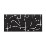 Tapis Lignes Abstraites – Motif Graphique Noir & Crème | Salon Chambre 4