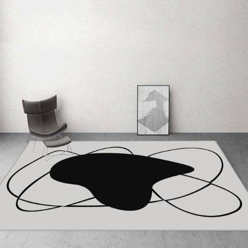 Tapis Irrégulier Lignes Abstraites Luxe Nordique Minimaliste Salon
